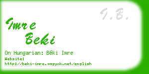 imre beki business card